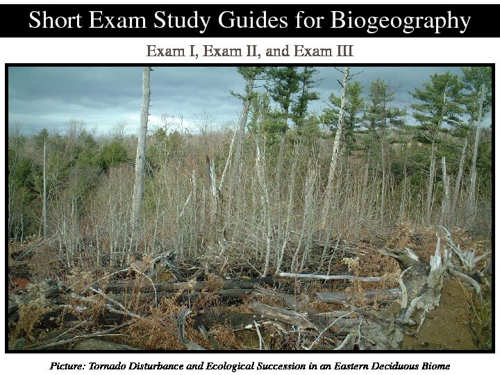 [PDF] Short Exam Study Guides for Biogeography