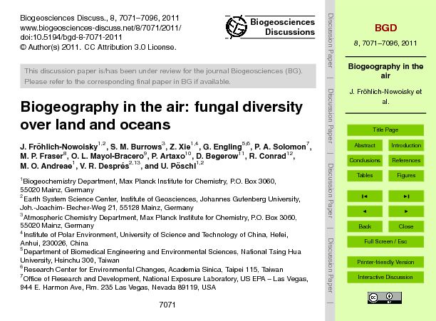 [PDF] Biogeography in the air - Biogeosciences