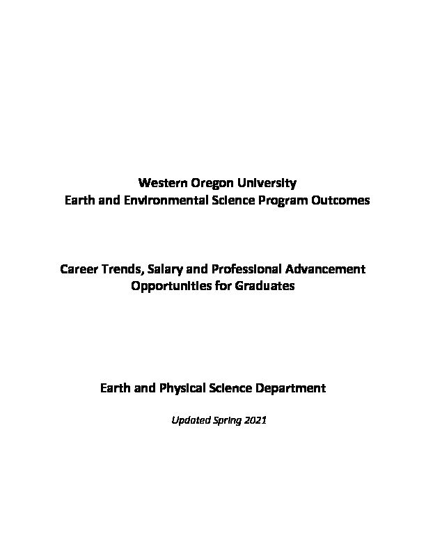 [PDF] Western Oregon University Earth and Environmental Science
