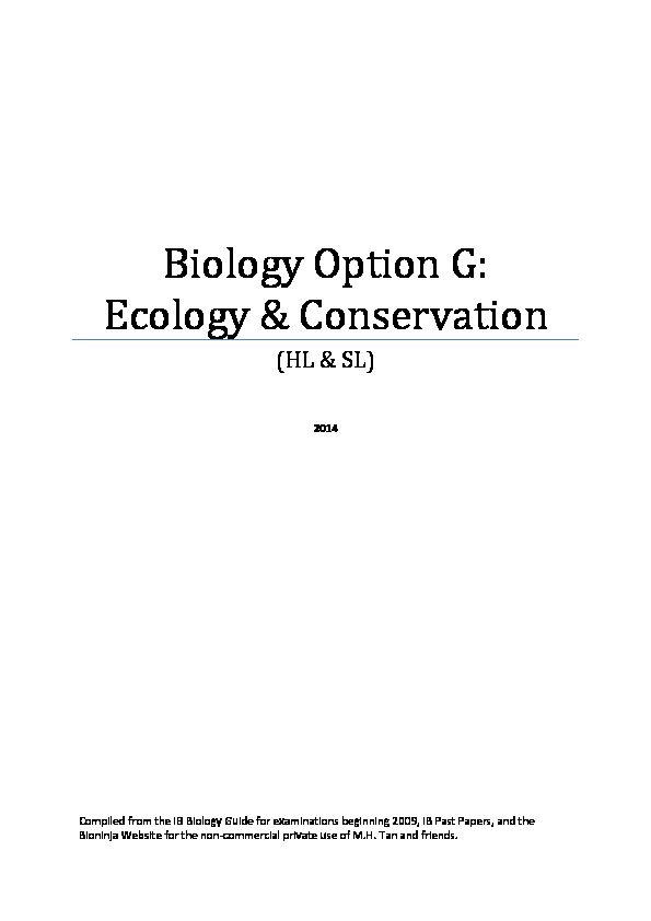 [PDF] Biology Option G: Ecology & Conservation - IB Revision