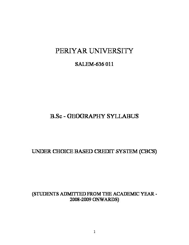 [PDF] BSc Geography - PERIYAR UNIVERSITY