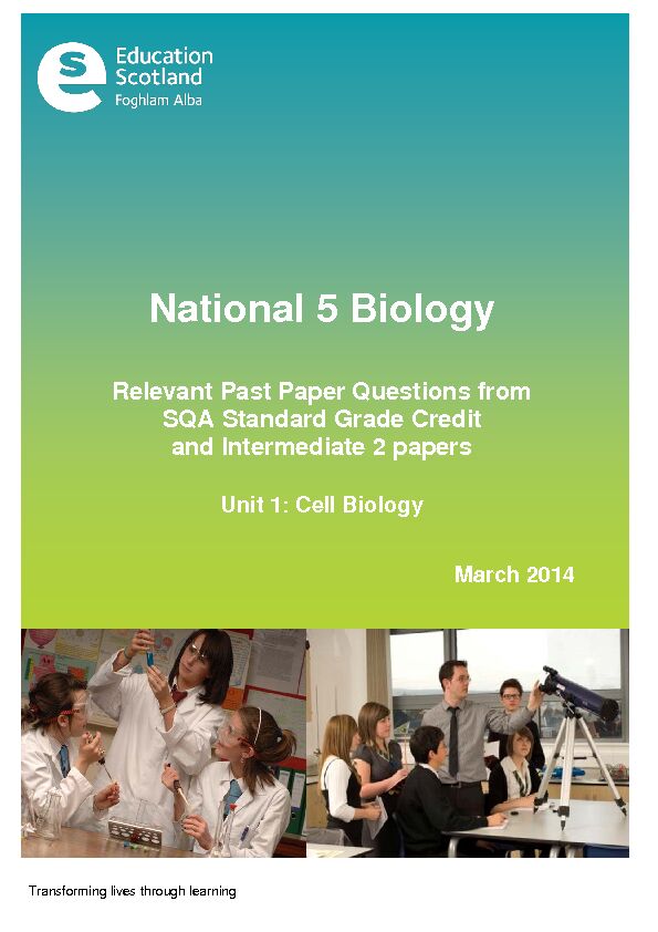 National 5 Biology - Glow Blogs - Education Scotland
