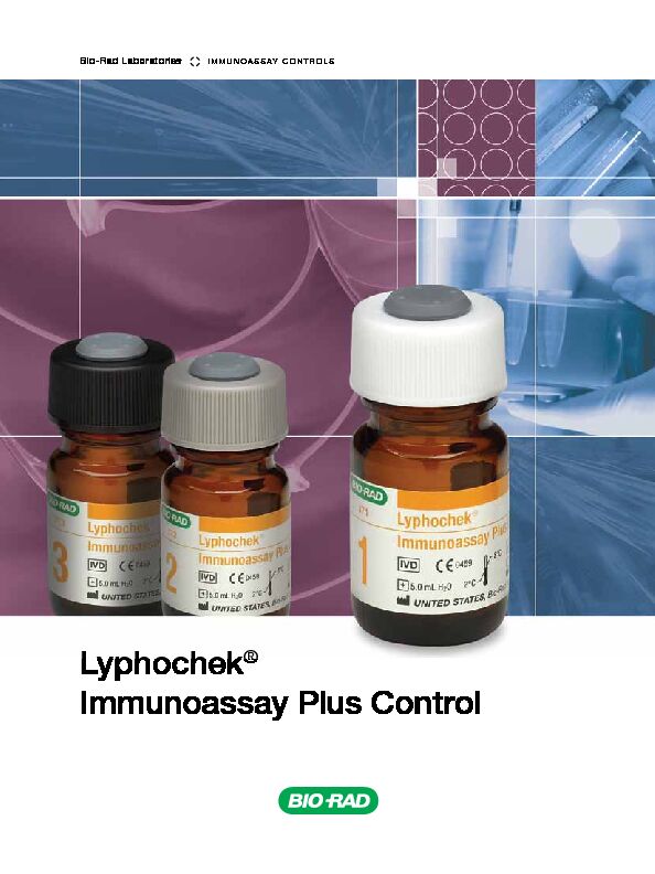 [PDF] Lyphochek® Immunoassay Plus Control - GT Scientific