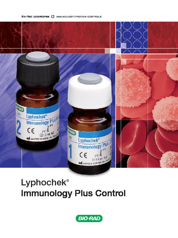[PDF] Lyphochek® Immunology Plus Control - Bio-Rad