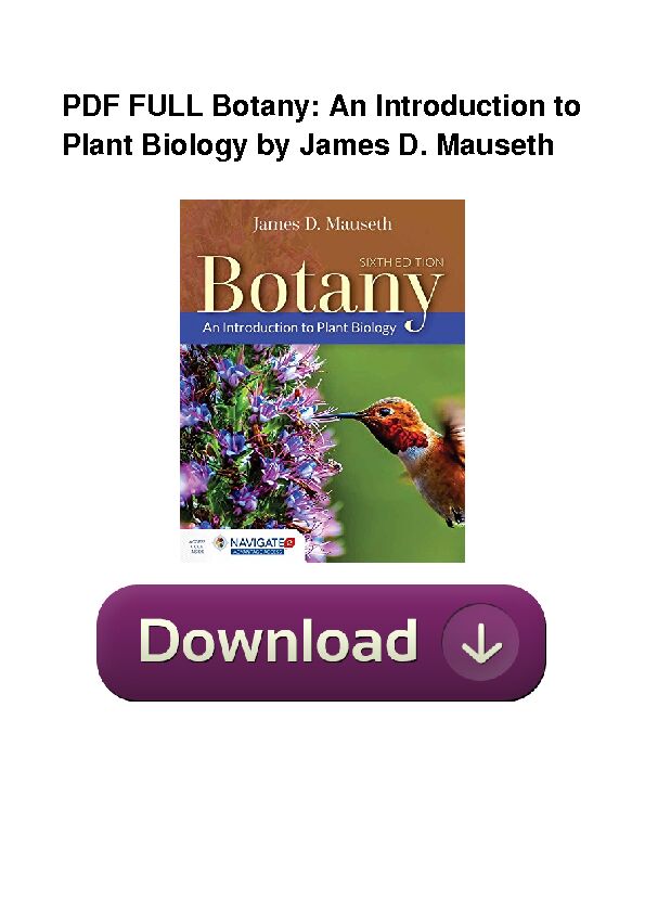 [PDF] PDF FULL Botany: An Introduction to Plant Biology by James D