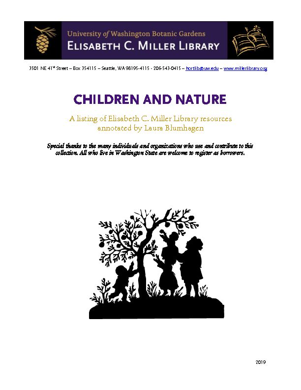 [PDF] CHILDREN AND NATURE - Elisabeth C Miller Library