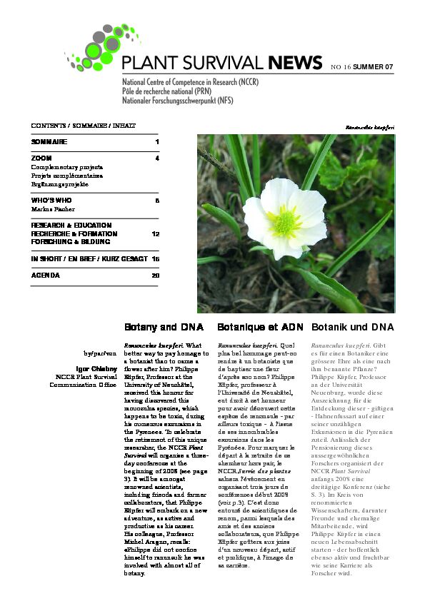 [PDF] Botany and DNA Botanique et ADN Botanik und DNA
