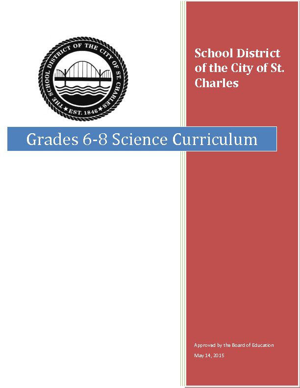 Grades 6-8 Science Curriculum - City of St Charles School District