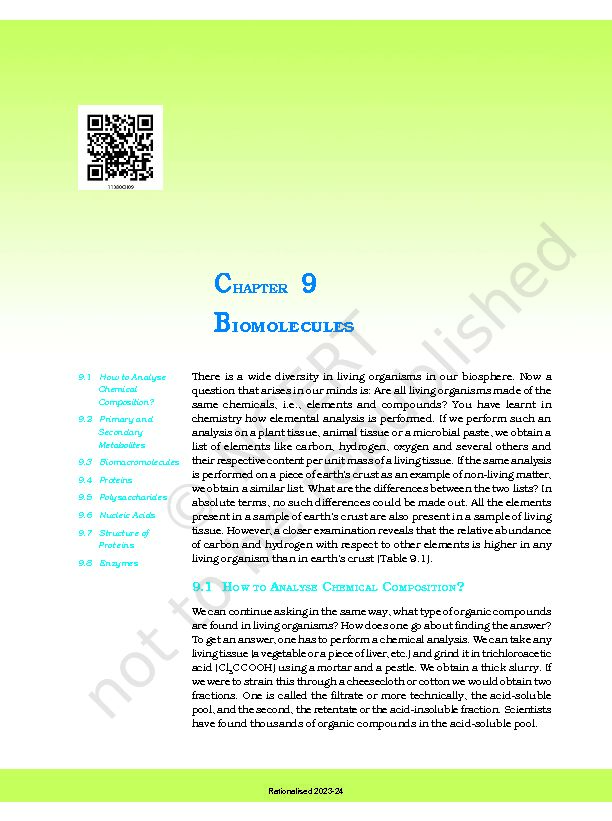 biomolecules chapter 9 - NCERT