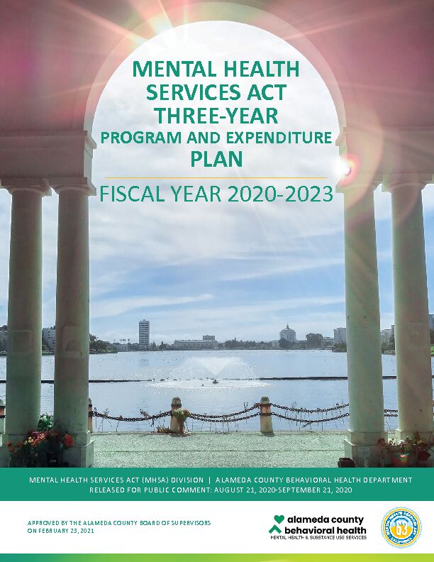 plan fiscal year 2020-2023 - Alameda County Behavioral Health