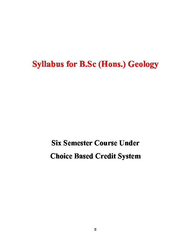 [PDF] Syllabus for BSc (Hons) Geology - UGC