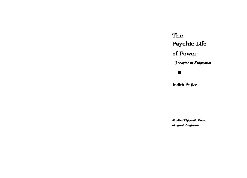 [PDF] The Psychic Life of Power
