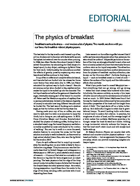 The physics of breakfast - Nature