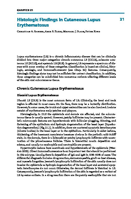 [PDF] Histologic Findings in Cutaneous Lupus Erythematosus