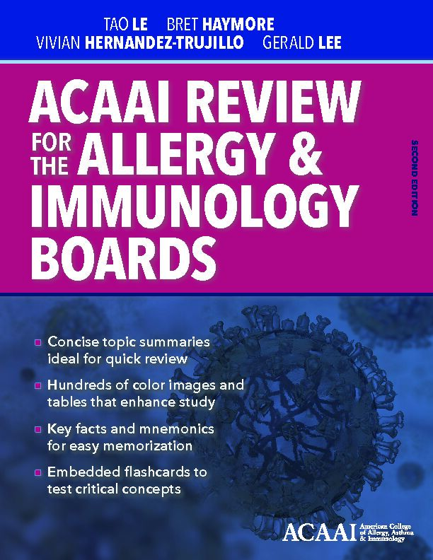 [PDF] acaai review - American College of Allergy, Asthma, and Immunology