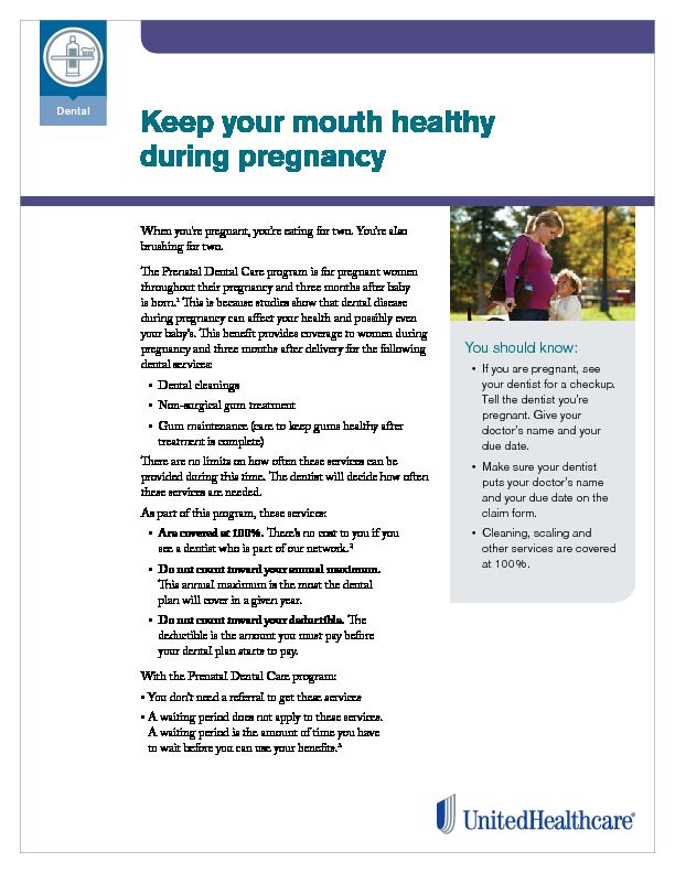 [PDF] Keep your mouth healthy during pregnancy - United Healthcare