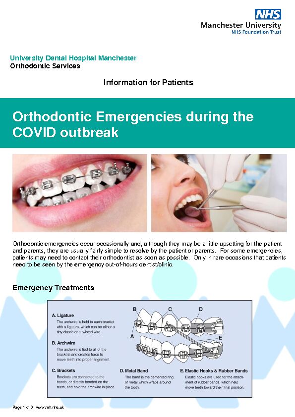 [PDF] Orthodontic Emergencies during the COVID outbreak
