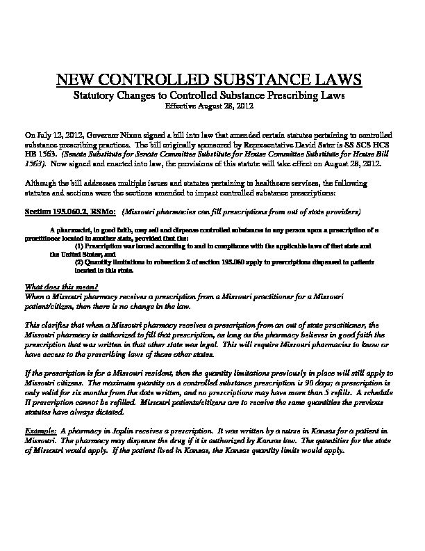 [PDF] NEW CONTROLLED SUBSTANCE LAWS