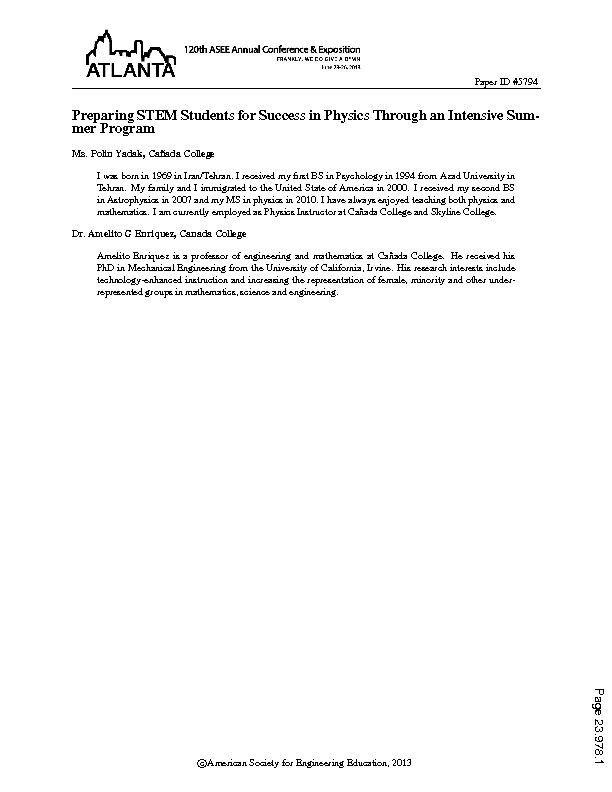 [PDF] preparing-stem-students-for-success-in-physics-through  - Asee peer