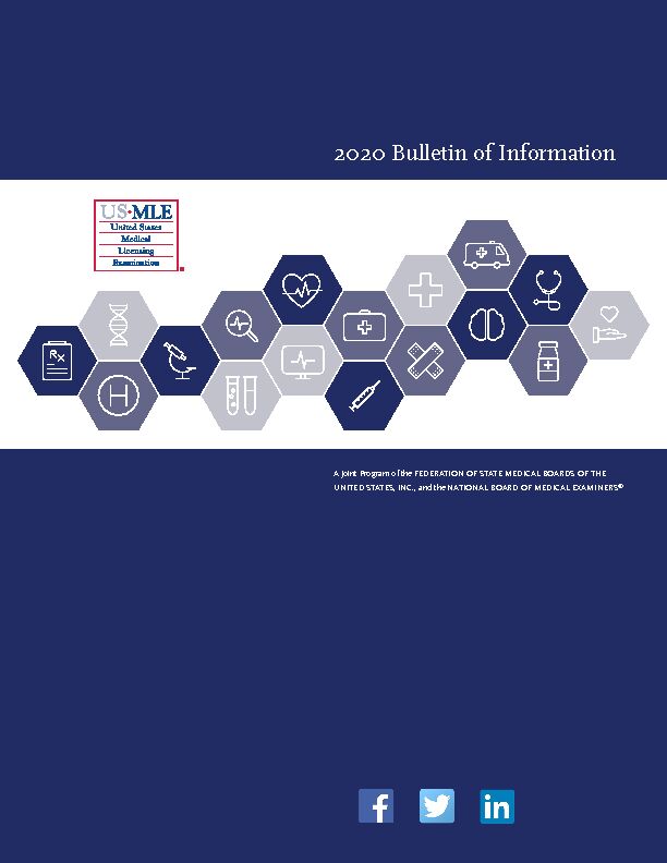 [PDF] USMLE 2020 Bulletin of Information