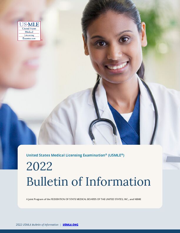 [PDF] 2022 Bulletin of Information - usmle