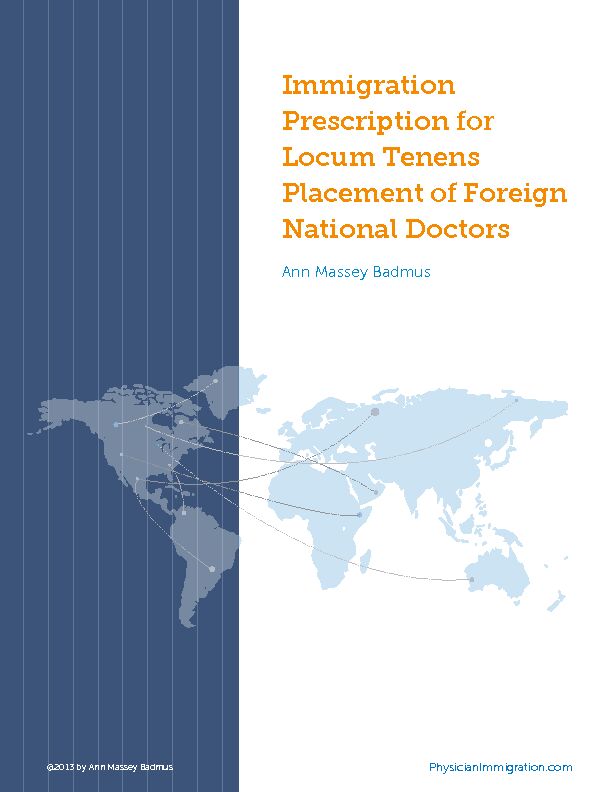 [PDF] Immigration Prescription for Locum Tenens Placement of Foreign