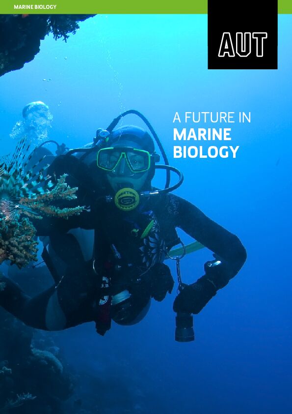 [PDF] Marine Biology Careers - AUT