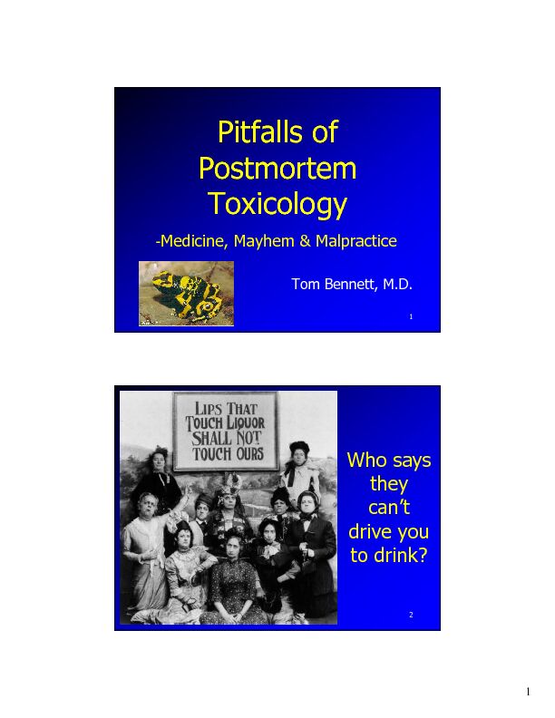 [PDF] Pitfalls of Postmortem Toxicology