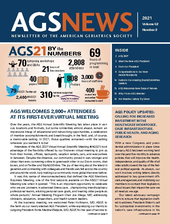[PDF] NEWS 2021 - American Geriatrics Society