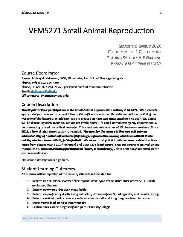 [PDF] VEM5271 Small Animal Reproduction