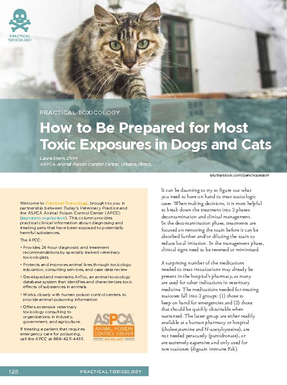 [PDF] How to Be Prepared for Most Toxic Exposures in Dogs and Cats