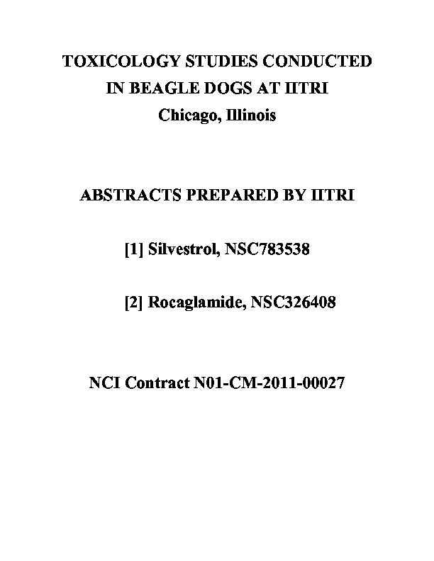 [PDF] TOXICOLOGY STUDIES CONDUCTED IN BEAGLE DOGS AT IITRI