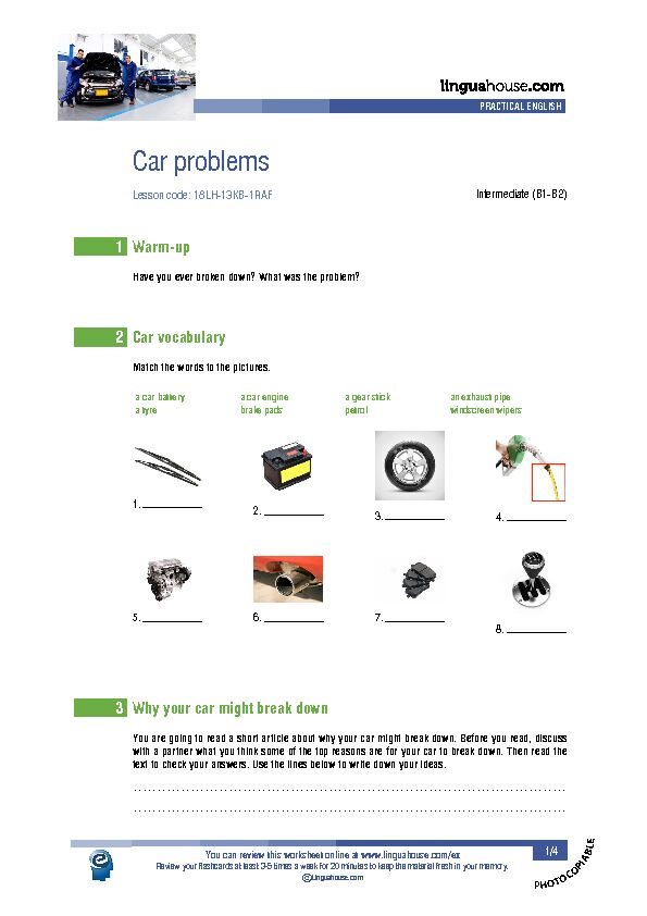 [PDF] Car problems - Linguahouse