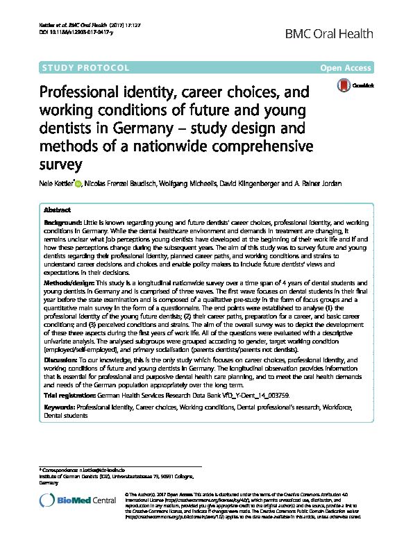 [PDF] Professional identity, career choices, and working conditions of