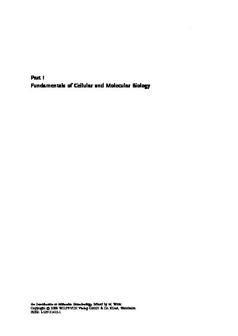 [PDF] Part I Fundamentals of Cellular and Molecular Biology - Wiley-VCH