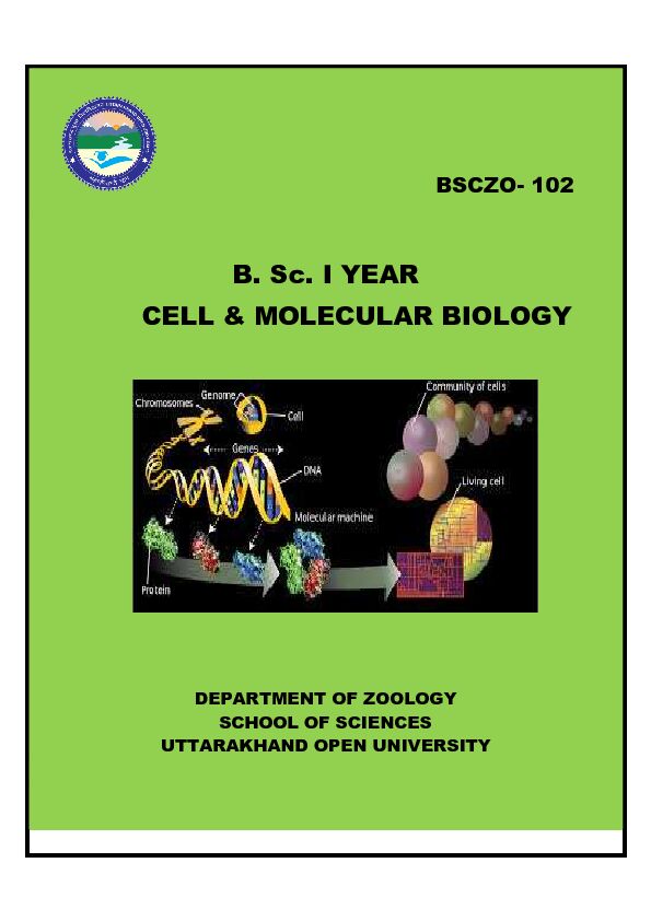 [PDF] B Sc I YEAR CELL & MOLECULAR BIOLOGY