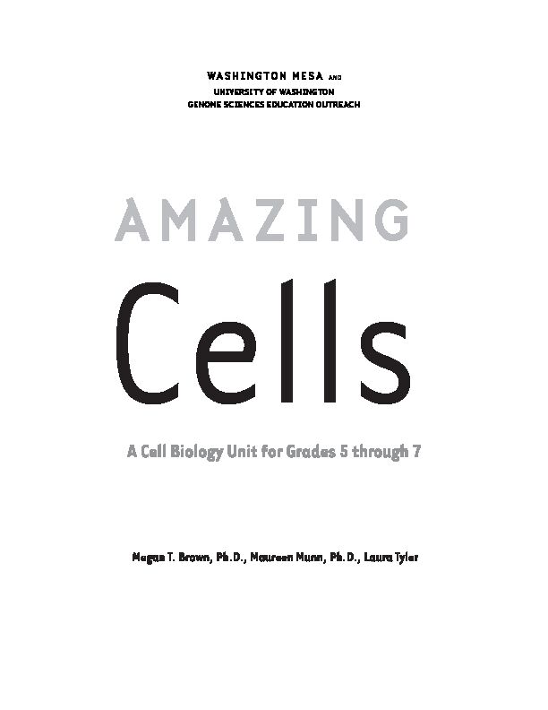 [PDF] A Cell Biology Unit for Grades 5 through 7