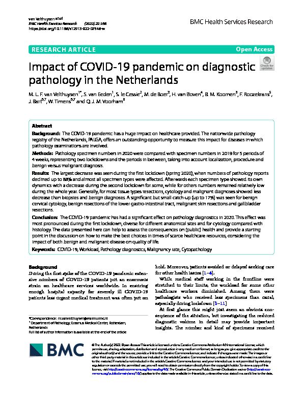 [PDF] Impact of COVID-19 pandemic on diagnostic pathology in the