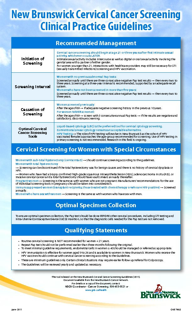 [PDF] New Brunswick Cervical Cancer Screening Clinical Practice