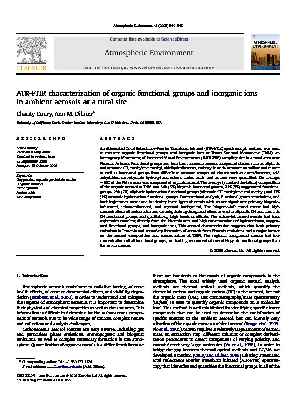 [PDF] ATR-FTIR characterization of organic functional groups and