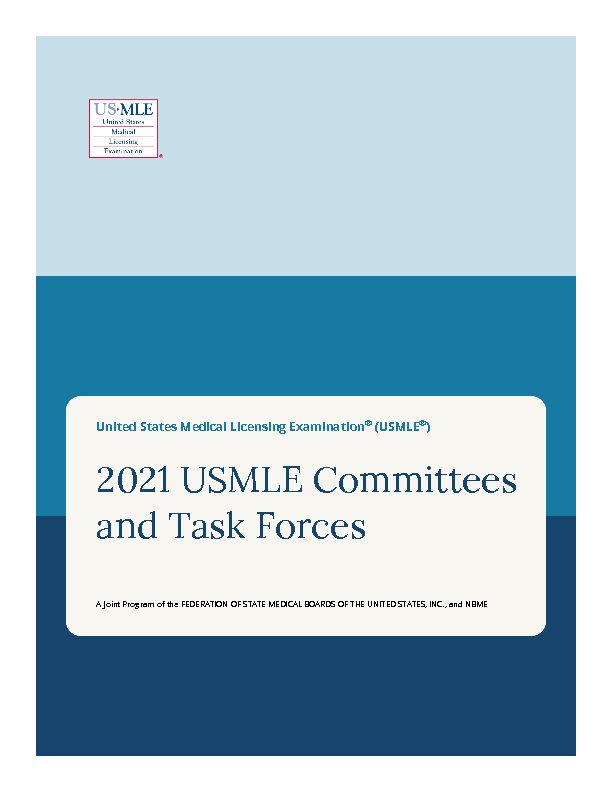 [PDF] 2021 USMLE Committees and Task Forces