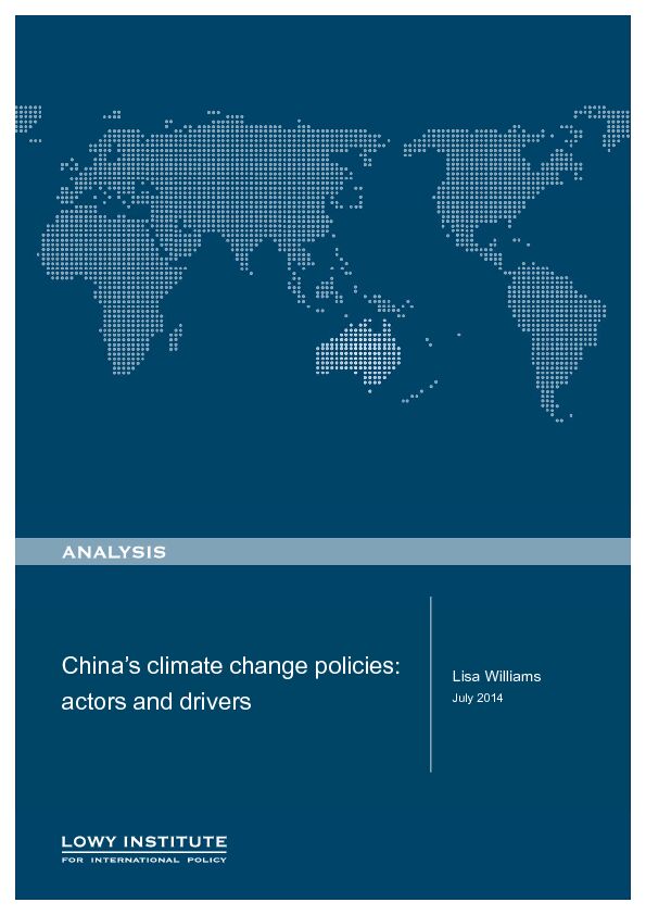 China's Climate Change Policies: Actors and Drivers