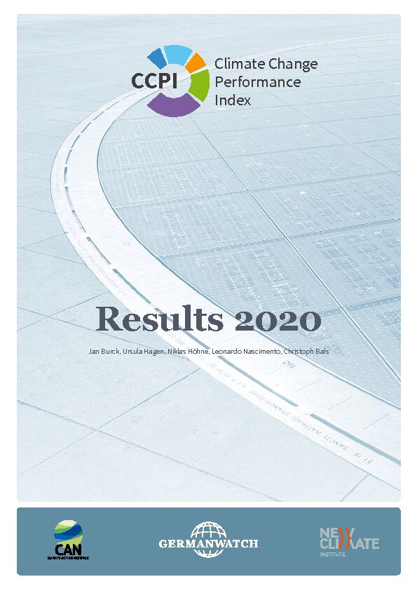 [PDF] 2020 Climate Change Performance Index - NewClimate Institute