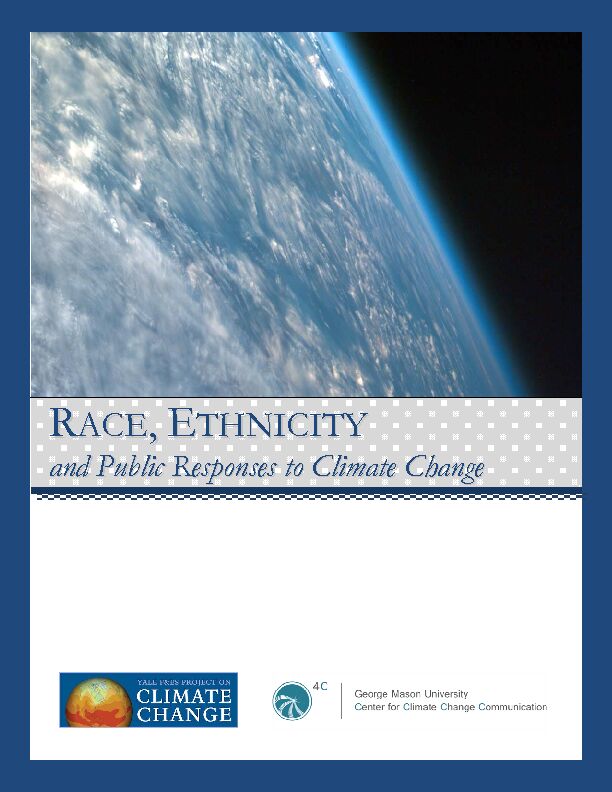 Race, Ethnicity and Public Responses to Climate Change
