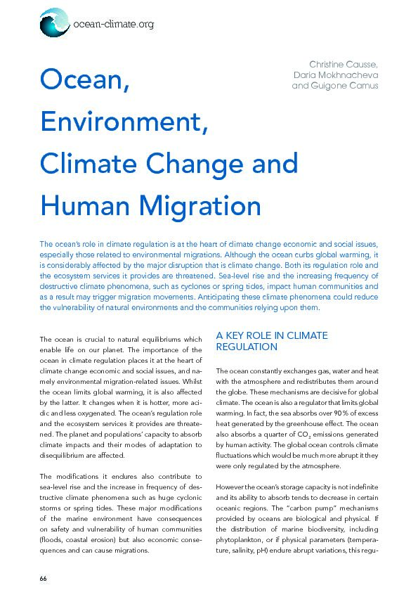 Ocean, Environment, Climate Change and Human Migration
