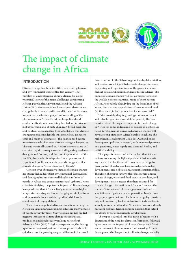 The Impact of Climate Change in Africa