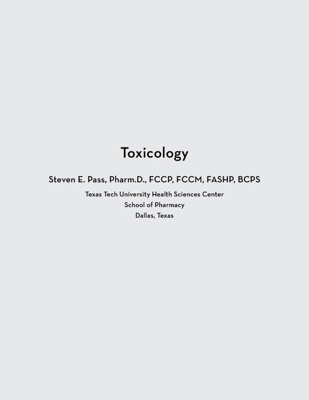 Toxicology - American College of Clinical Pharmacy