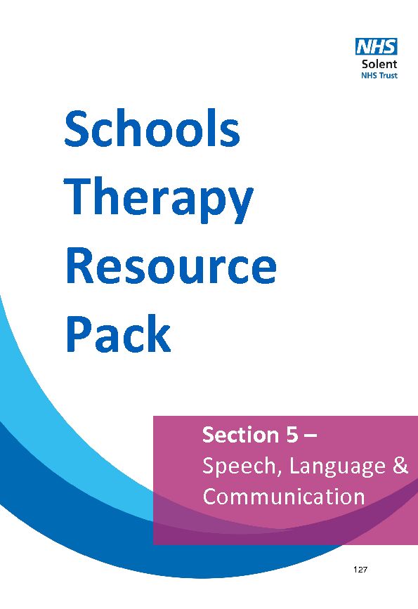 Section 5 – Speech, Language & Communication - Solent NHS Trust