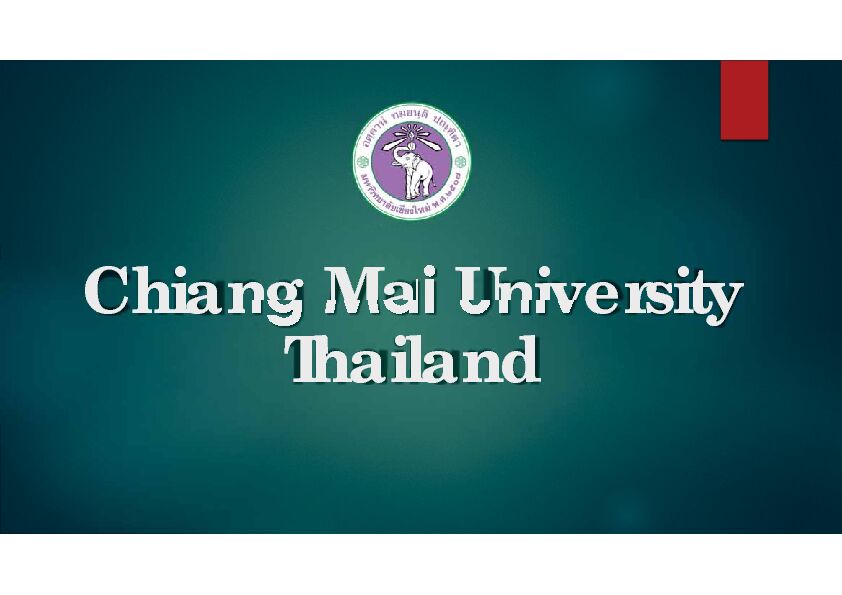 Chiang Mai University Thailand