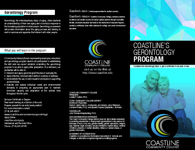 [PDF] Coastline Gerontology Program Brochure - Coastline Community